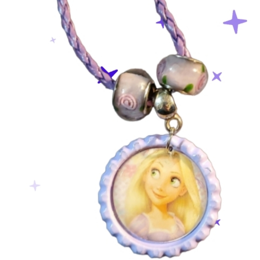 New handmade Tangled bottle cap necklace,one of a kind new